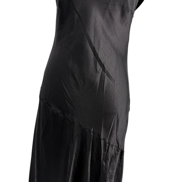 Mogidol Italian Summer Tie Neck Sleeveless Dress Black Satin size Medium NEW - Picture 5 of 15